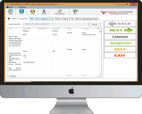 Excel to vCard Contacts Converter Software