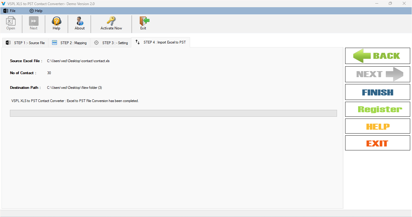 Saving Excel to PST Contacts Format