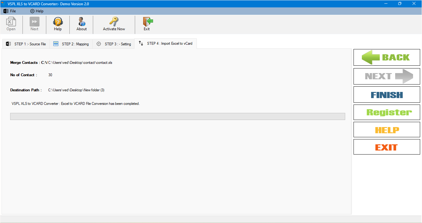 Saving Excel Contact to vCard Format