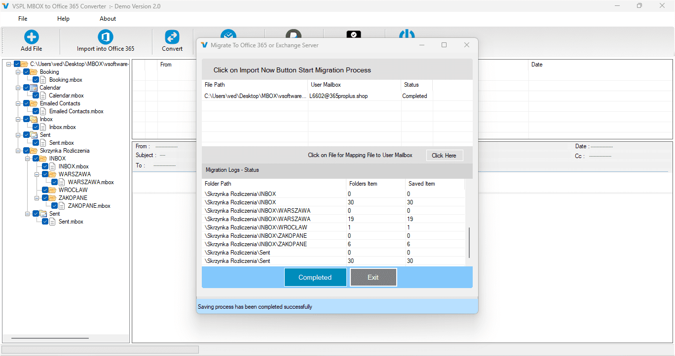 Completed Saving Process