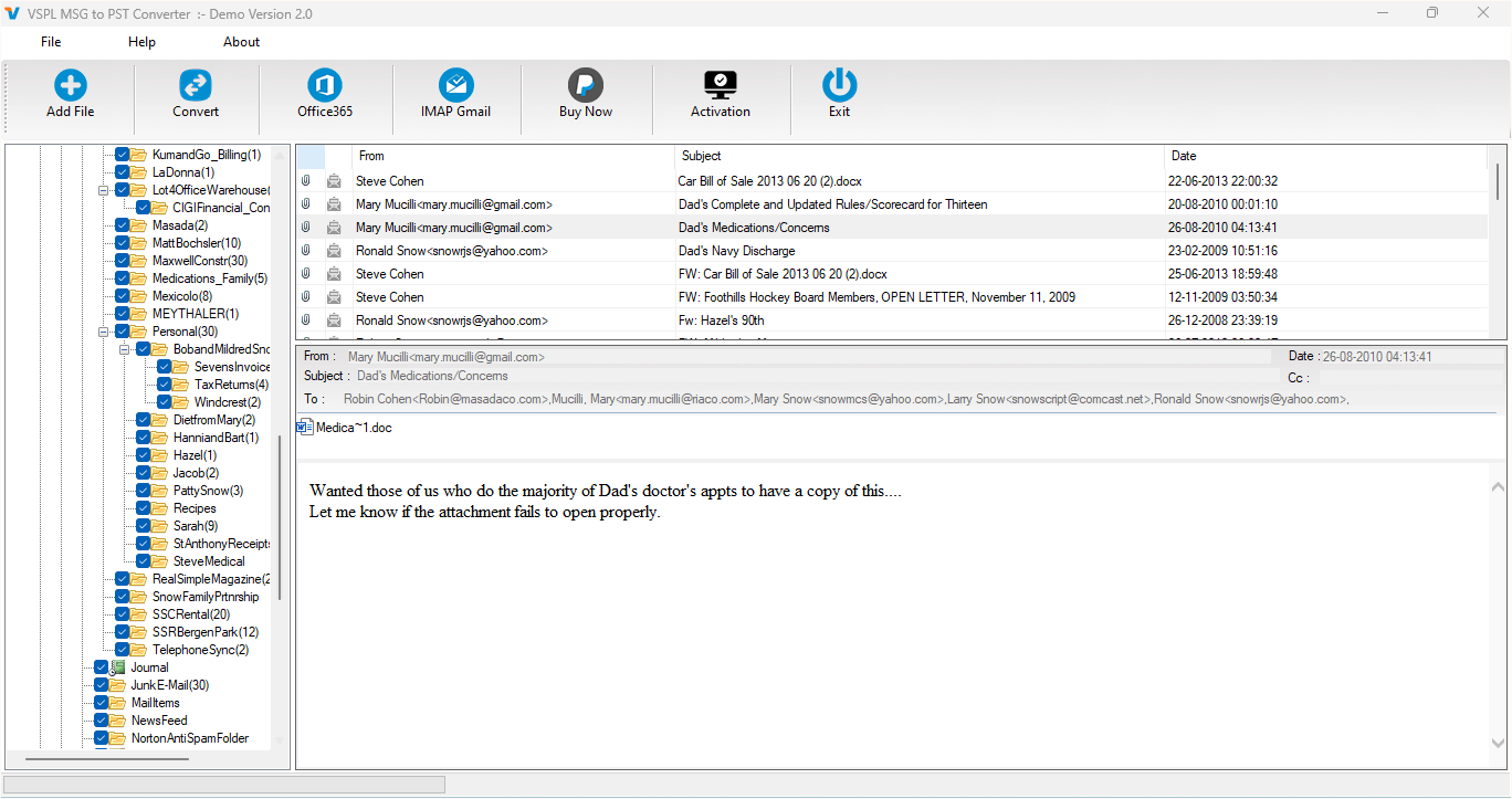 Windows 10 Vartika MSG to PST Converter Software full