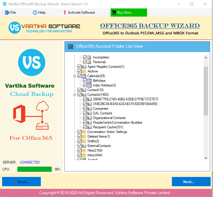 Loading Office365 Account Folder Details