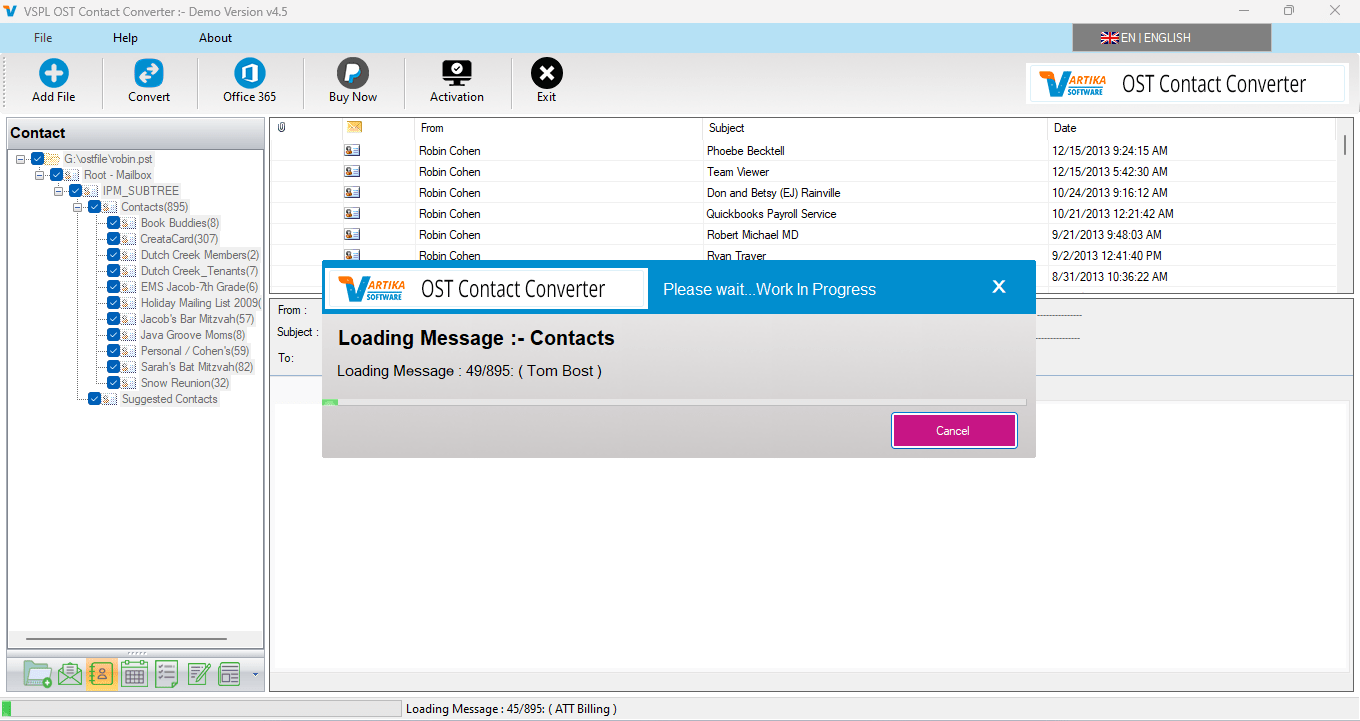 Extract Contact Message Informations