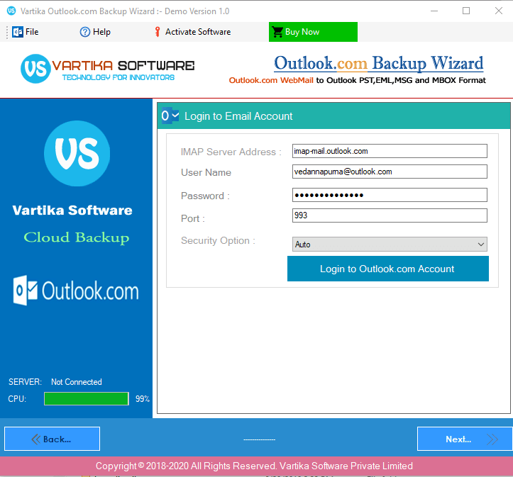 Fill Outlook.Com Login Details