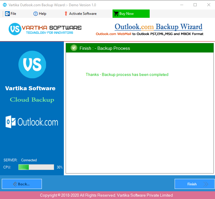 Successfully Completed Backup Process