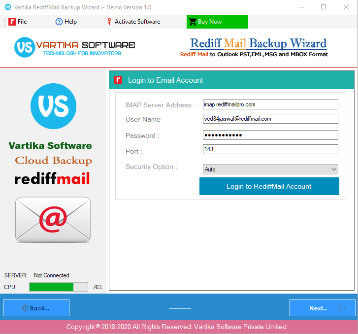 Fill Amazon WorkMail Login Details