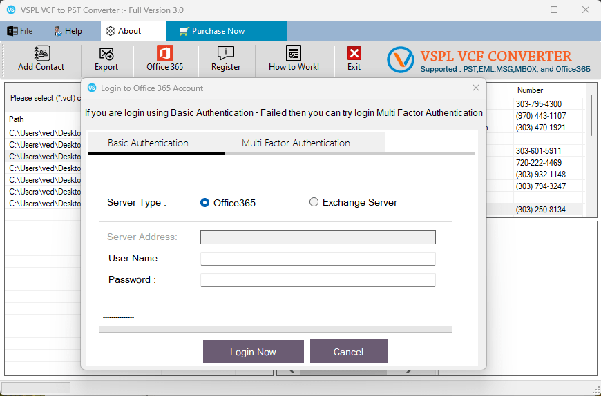 Converting or Importing vcard Items Process