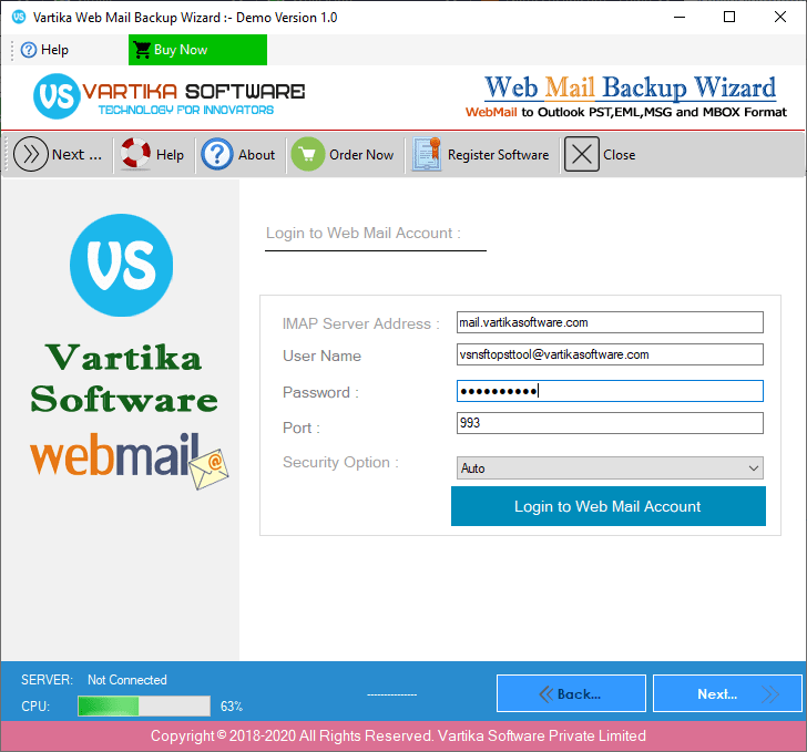 Fill Amazon WorkMail Login Details