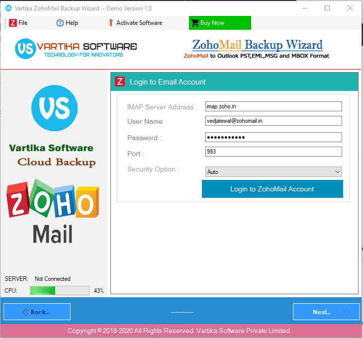 Fill Amazon WorkMail Login Details
