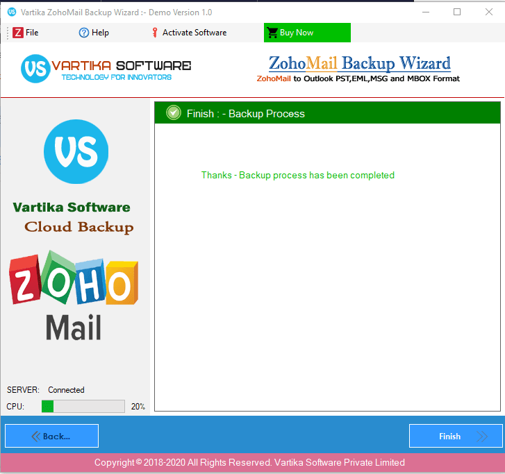 Successfully Completed Backup Process