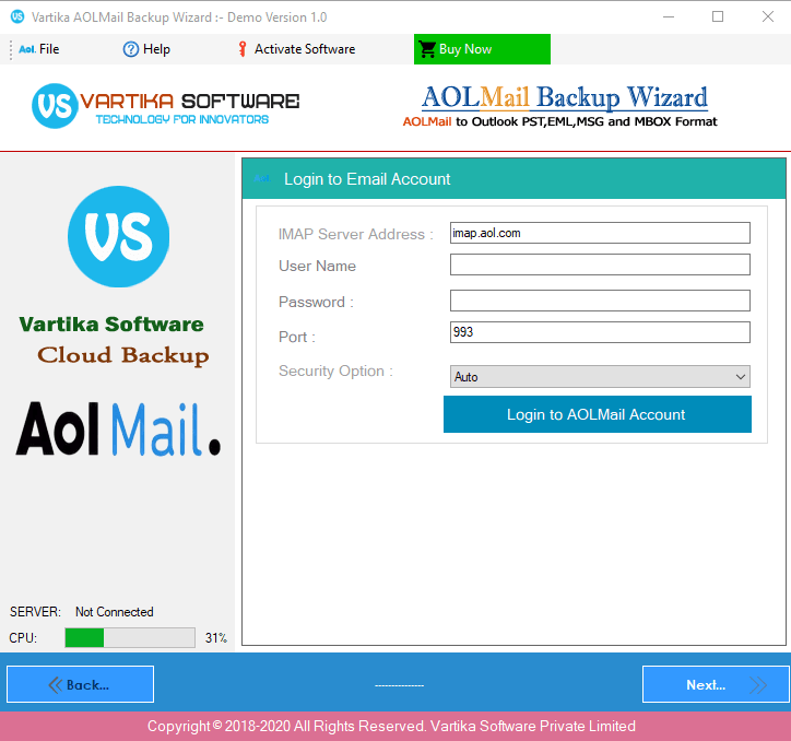 First Impression of AOL Backup Software