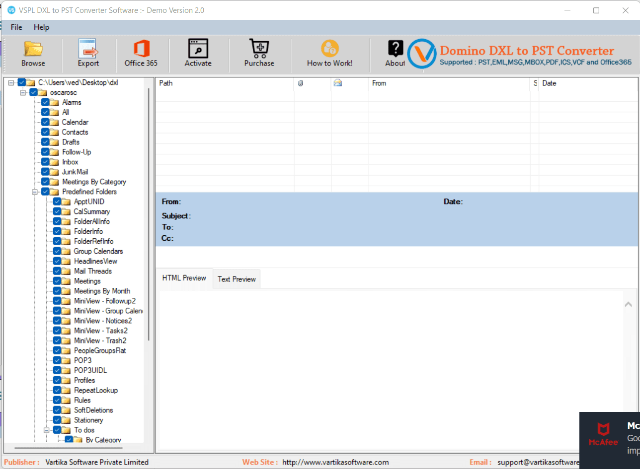 Showing Folder Structure of Selected Folder