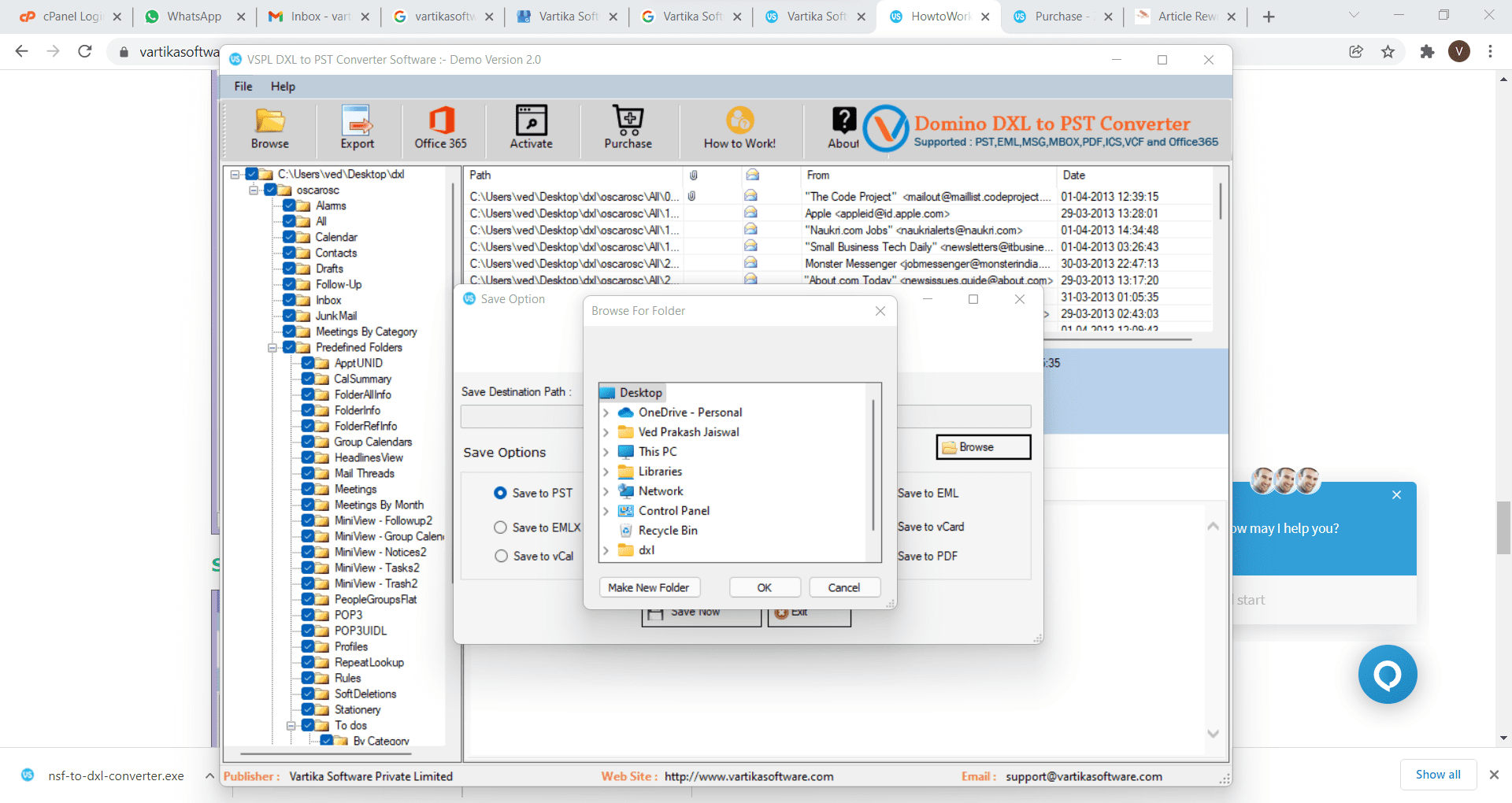 Select Destination Path