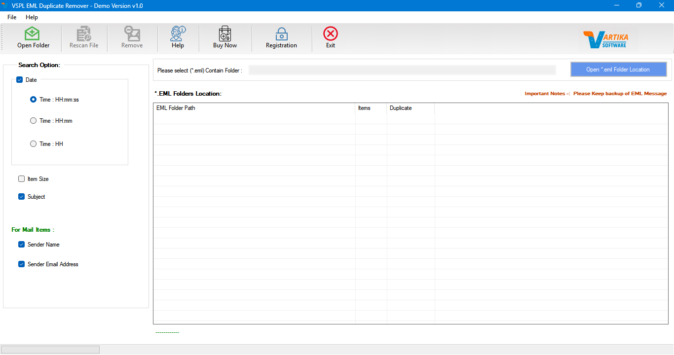 First Impression of EML Duplicate Remover for Windows