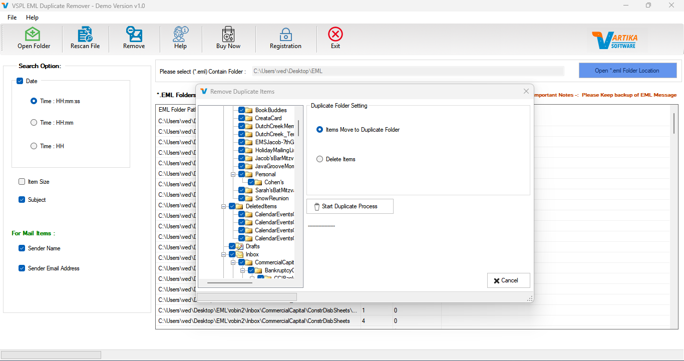 Removing Duplicate Items