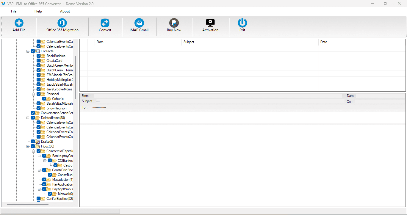 Rebuild EML Folder Structure