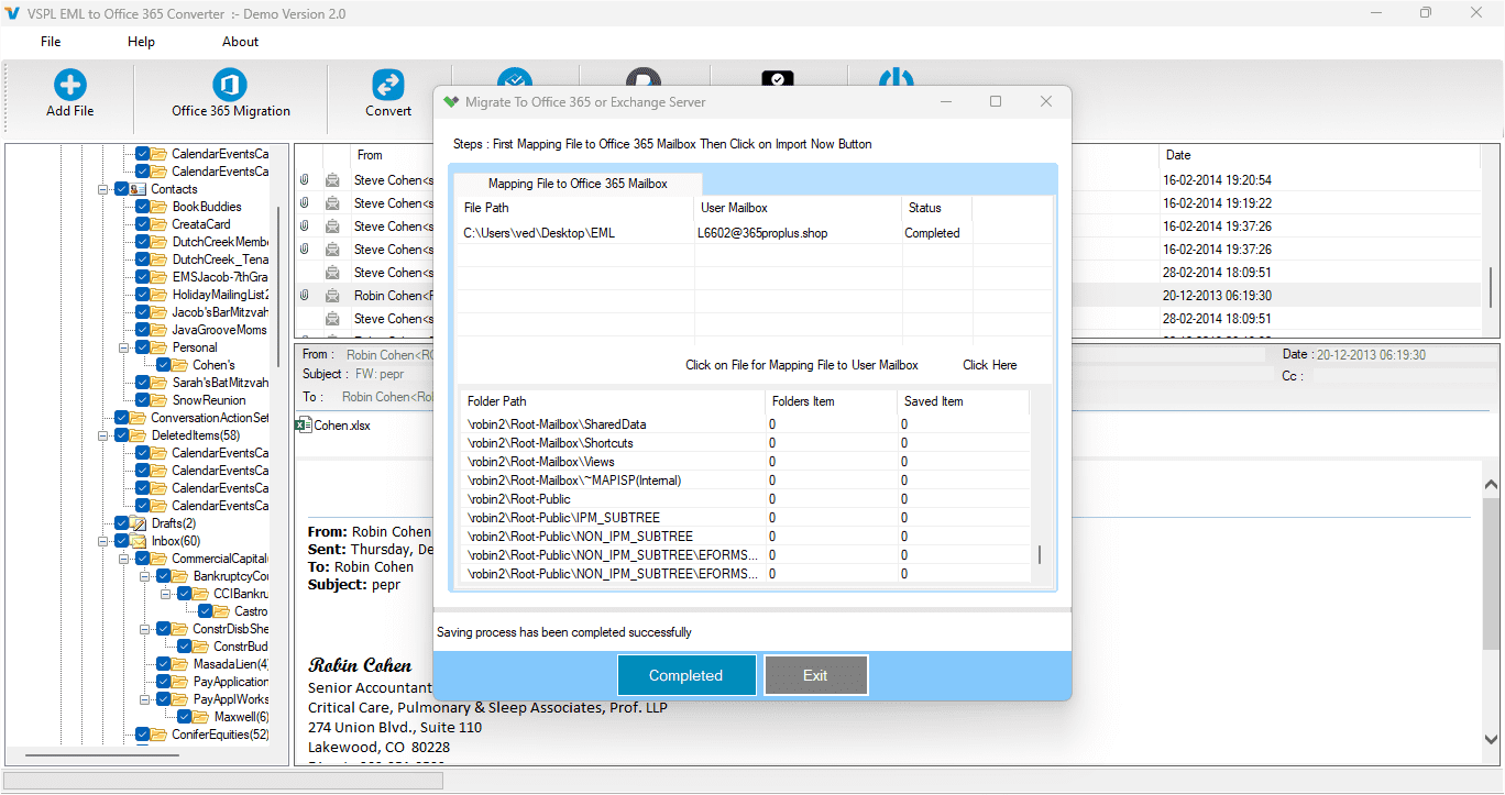 Completed Saving Process