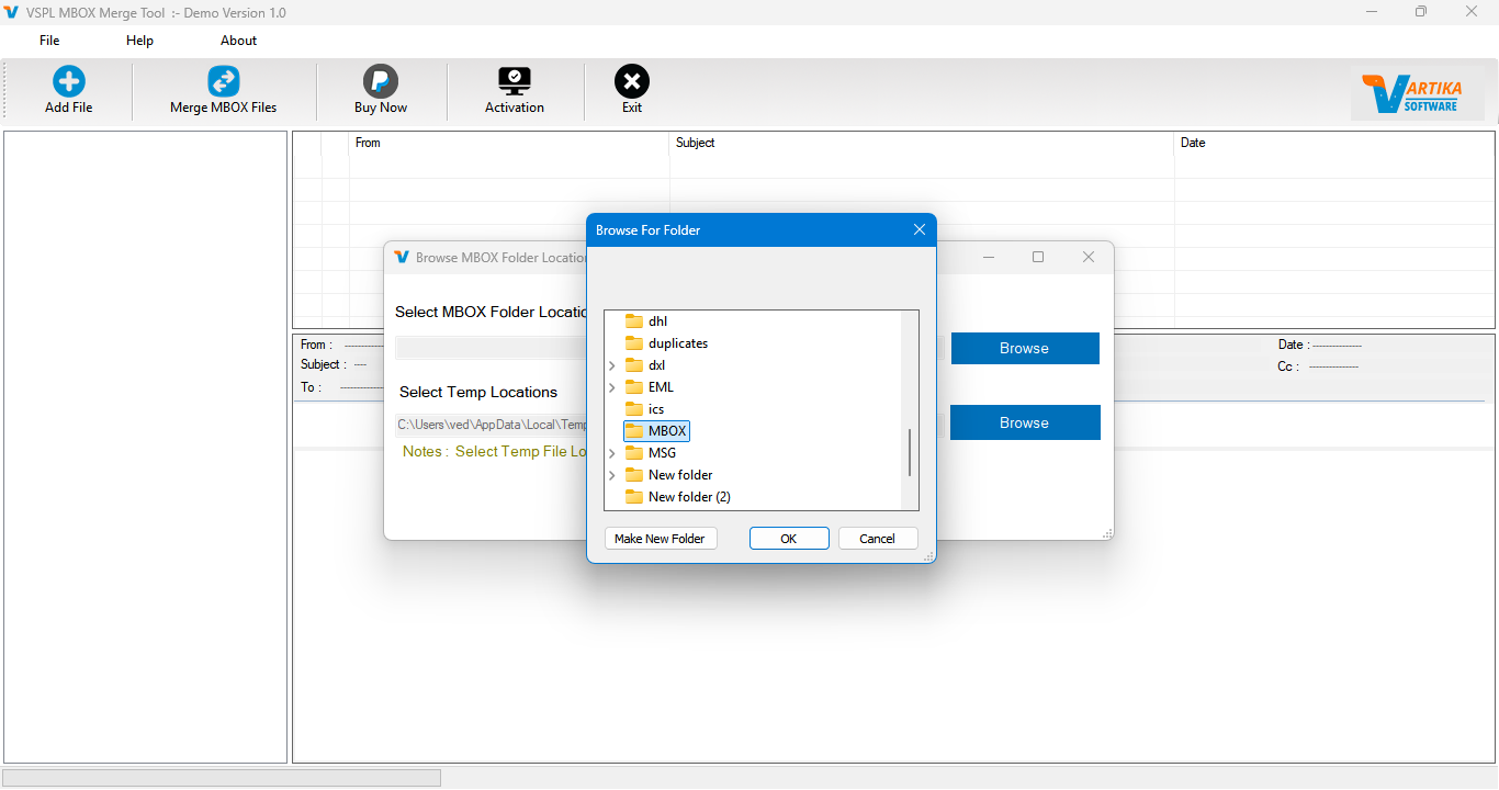 Select MBOX File or MBOX Contain Folders
