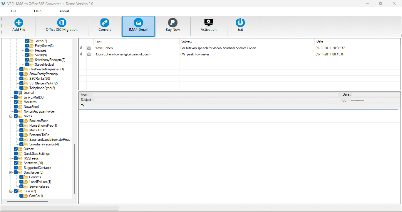 Rebuild MSG Folder Structure