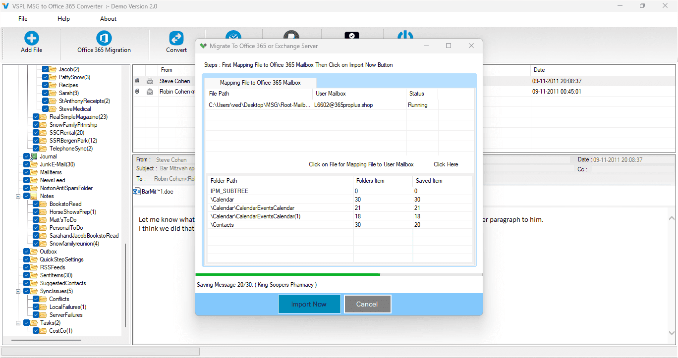 Migrate EML File Items into Office365 or Live Exchange Server Account