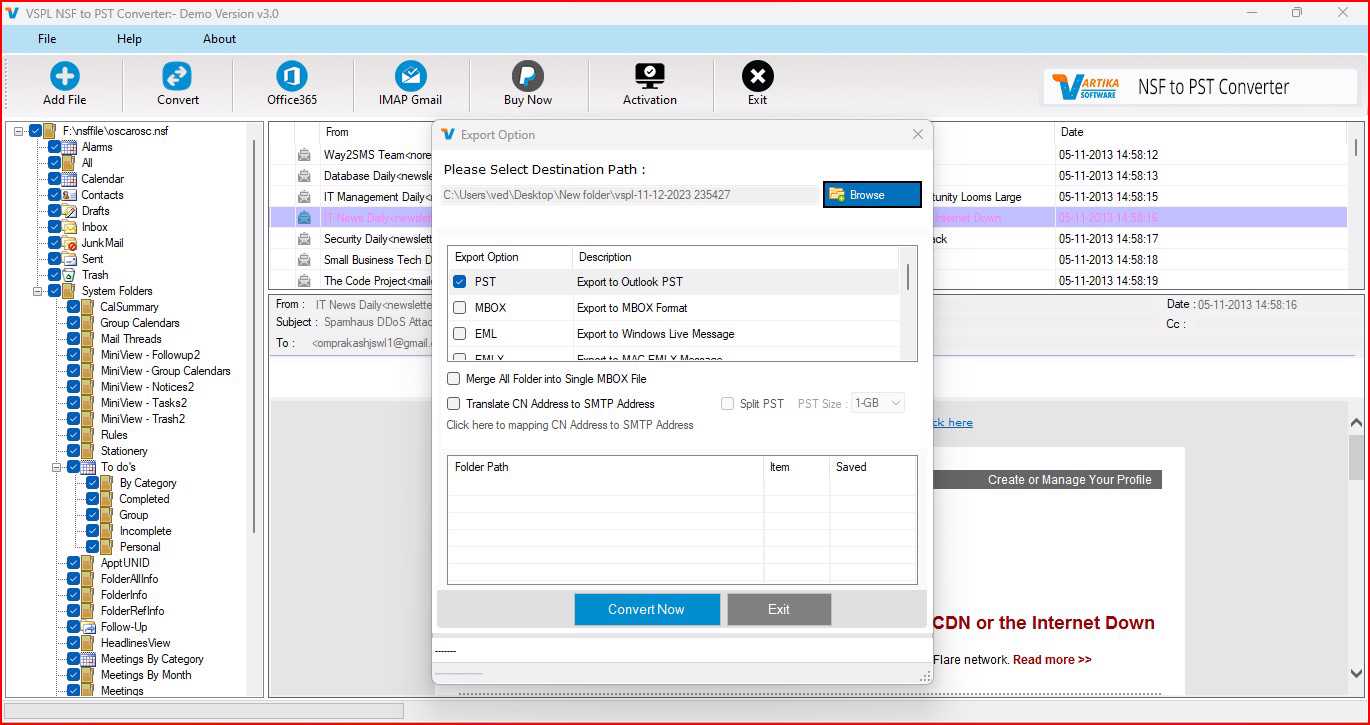VSPL Blog - VSPL NSF to PST Converter