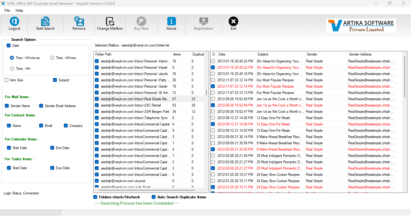 Showing Duplicate Items
