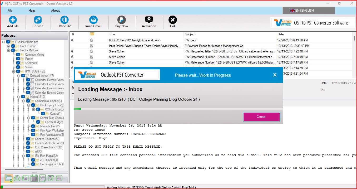 After Scanning process completed Extract folder tree structure