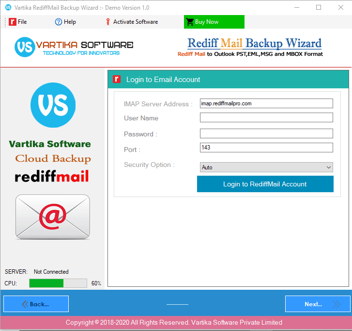 First Impression of Rediffmail Backup Software
