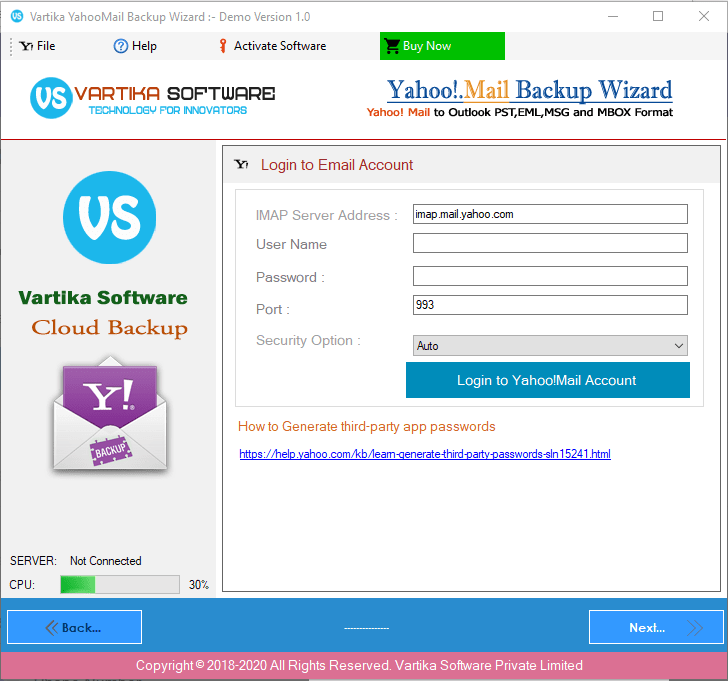 First Impression of Yahoo Backup Software