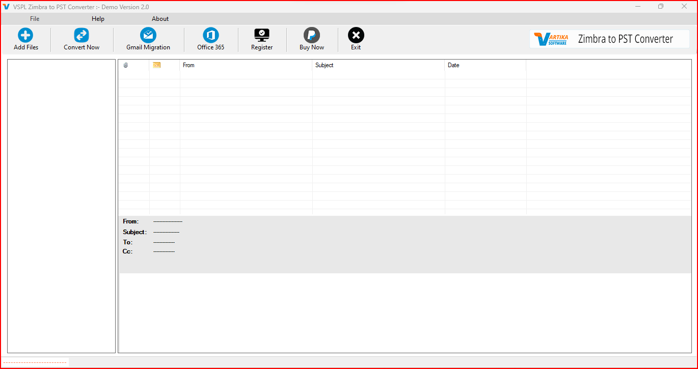 First Impression VSPL Zimbra to PST Converter