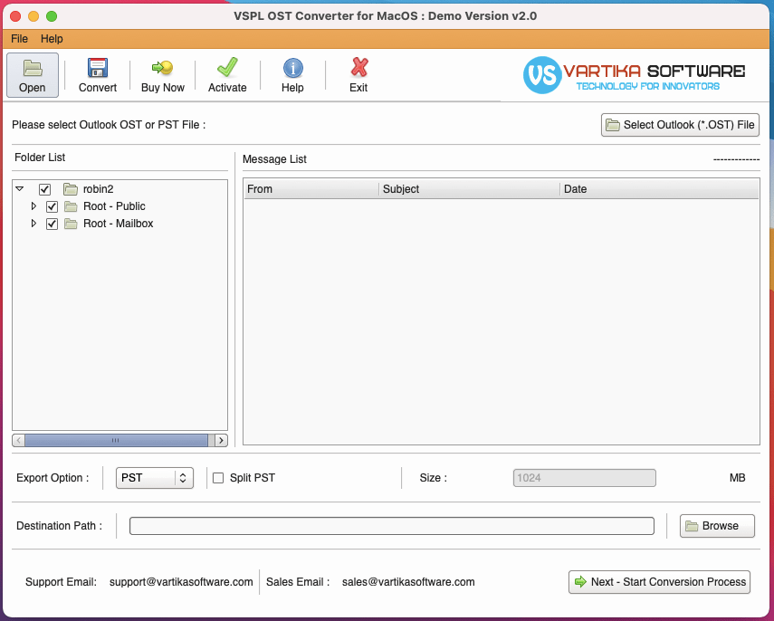 Read Outlook OST file and Show OST Folder Structure