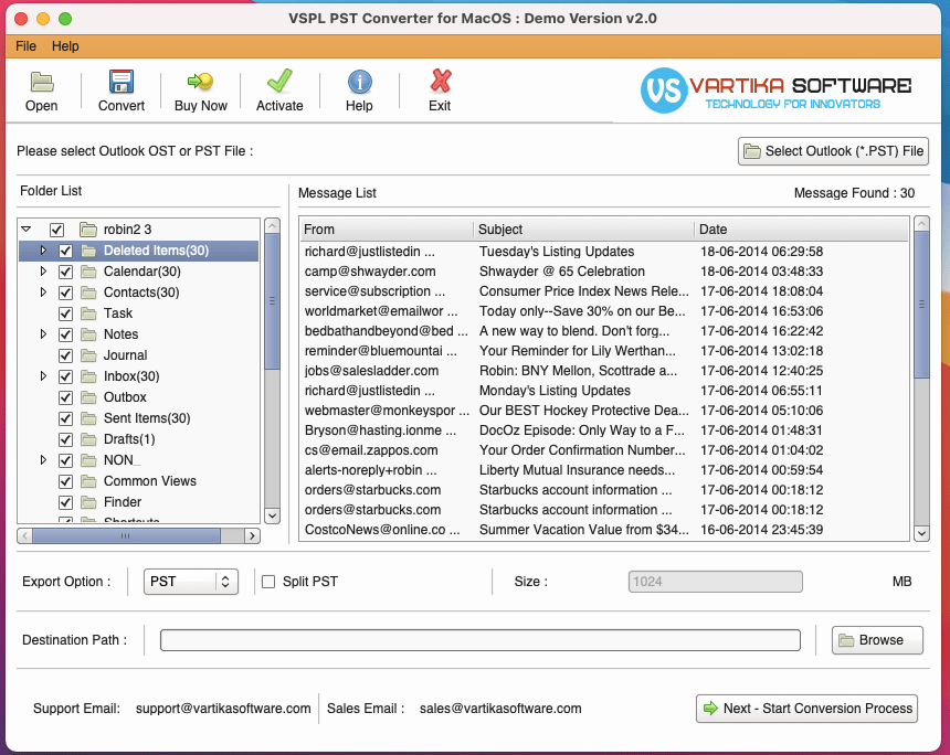 Click On Folder and Show Message List into Outlook Selected Folder