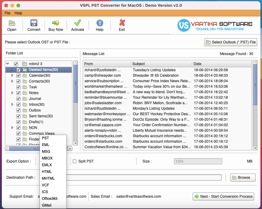 Click On Export Options and Select Saving Format : PST/EML/MSG/MBOX/Gmail and Office 365