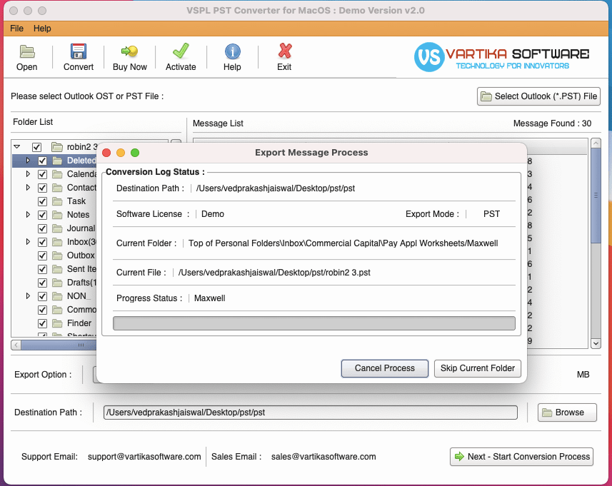 Start Message Saving Process