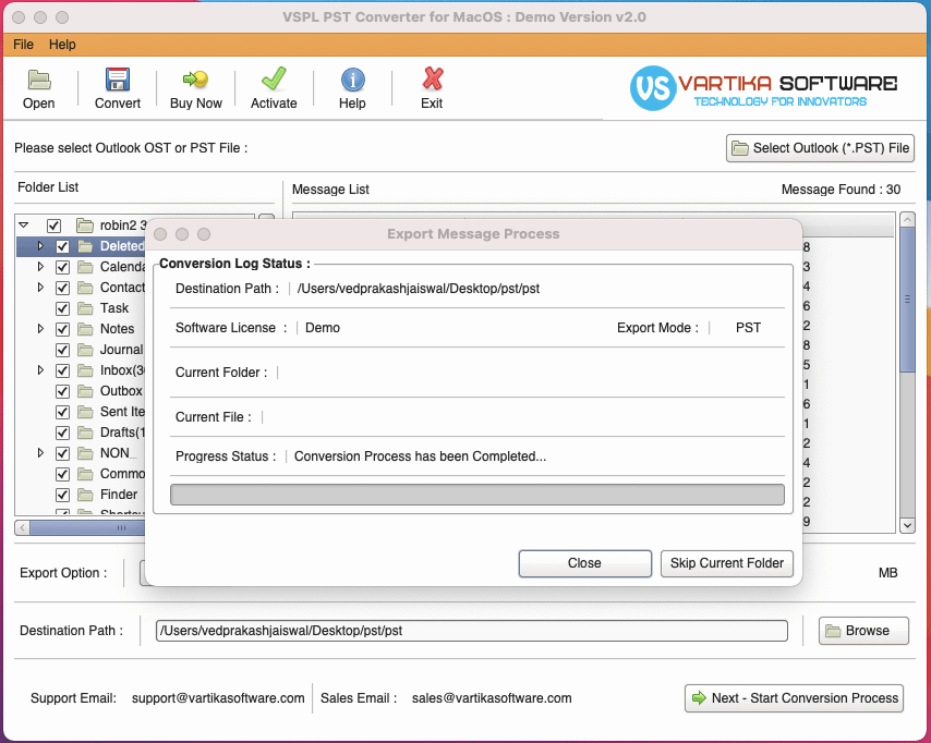 After Few Min completed Message Saving Process